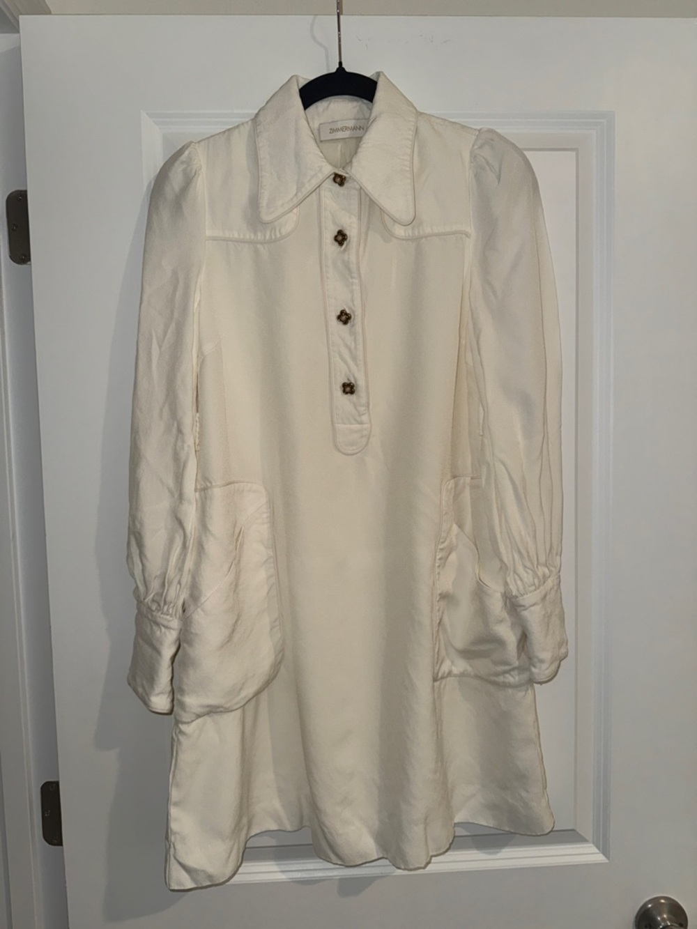 Zimmermann Collared Cream Swing A-Line Dress 1